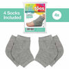 Picture of ZenToes Moisturizing Heel Socks 2 Pairs Gel Lined Toeless Spa Socks to Heal and Treat Dry, Cracked Heels While You Sleep (Regular, Cotton Gray)