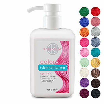 Picture of Keracolor Clenditioner Color Depositing Conditioner Colorwash, Light Pink, 12 fl oz