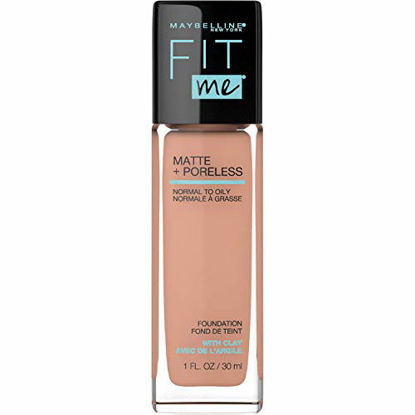 Picture of Maybelline Fit Me Matte + Poreless Liquid Foundation Makeup, Light Honey, 1 fl; oz; Oil-Free Foundation