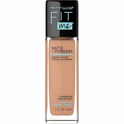 Picture of Maybelline Fit Me Matte + Poreless Liquid Foundation Makeup, Natural Tan, 1 fl. oz. Oil-Free Foundation