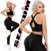 Picture of SEASUM Women's High Waist Yoga Pants Tummy Control Slimming Booty Leggings Workout Running Butt Lift Tights L