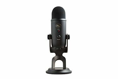 Picture of Blue Yeti USB Mic for Recording & Streaming on PC and Mac, 3 Condenser Capsules, 4 Pickup Patterns, Headphone Output and Volume Control, Mic Gain Control, Adjustable Stand, Plug & Play - Blackout