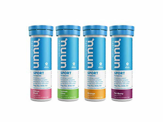 Picture of Nuun Sport: Electrolyte Drink Tablets, Citrus Berry Mixed Box, 4 Tubes (40 Servings)