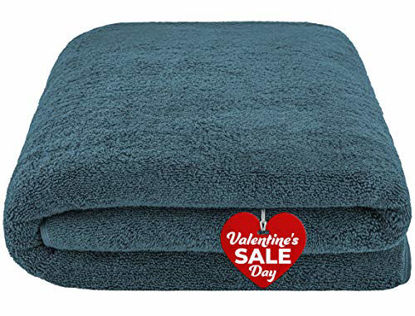 Picture of American Soft Linen 40x80 Inch Premium, Soft & Luxury 100% Ringspun Genuine Cotton 650 GSM Extra Large Jumbo Turkish Bath Towel for Maximum Softness & Absorbent [Worth $64.99] Colonial Blue