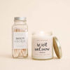Picture of Sweet Water Decor, Be Still and Know, Sea Salt, Jasmine, Cream, and Wood Scented Soy Wax Candle for Home | 9oz Clear Glass Jar, 40 Hour Burn Time, Made in the USA