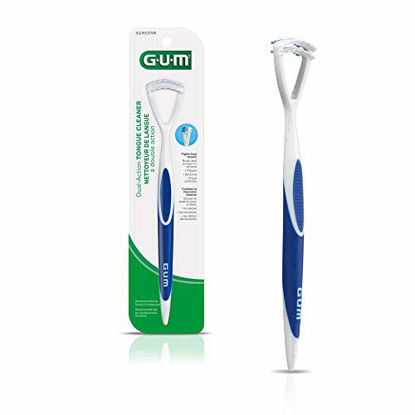 Picture of GUM - 760RB Dual Action Tongue Cleaner Brush and Scraper (Colors May Vary)