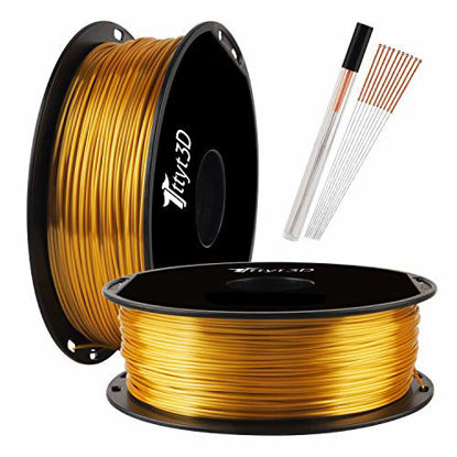 Picture of Silk Gold 3D Printer 1.75mm PLA Filament 1kg 2.2lbs Spool High Diameter Accuracy Widely Compatible TTYT3D