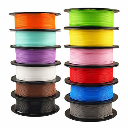 Picture of 1.75mm 3D Printer Normal PLA Filament 12 Bundle, Most Popular Colors Pack, 1.75mm 500g per Spool, 12 Spools Pack, Total 6kgs Material with One Bottle of 3D Printer Stick Gift Mika3D