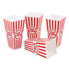 Picture of [Novelty Place] Plastic Red & White Striped Classic Popcorn Containers for Movie Night - 4" Square x 8" Deep (4 Pack)