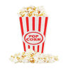Picture of [Novelty Place] Plastic Red & White Striped Classic Popcorn Containers for Movie Night - 4" Square x 8" Deep (4 Pack)