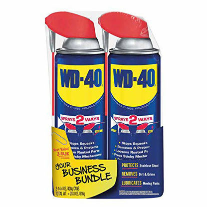 Picture of WD-40 - 490224 Multi-Use Product with SMART STRAW SPRAYS 2 WAYS, 14.4 OZ [2-Pack]