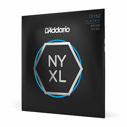 Picture of DAddario NYXL1252W Nickel Plated Electric Guitar Strings,Light Wound 3rd,12-52 - High Carbon Steel Alloy for Unprecedented Strength - Ideal Combination of Playability and Electric Tone