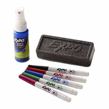 Picture of EXPO 1884310 Low-Odor Dry Erase Set, Ultra Fine Tip, Assorted Colors, 7-Piece