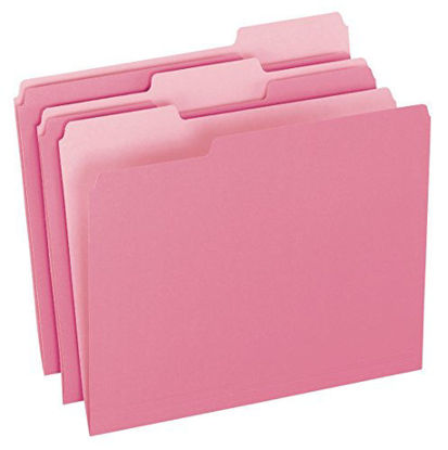 Picture of Pendaflex Two-Tone Color File Folders, Letter Size, 1/3 Cut, Pink, 100 Per box (152 1/3 PIN)