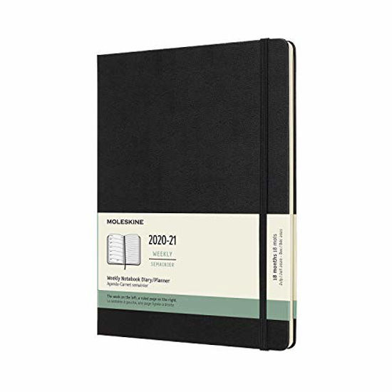 Picture of Moleskine 18 Month 2020-2021 Weekly Planner, Hard Cover, XL (7.5" x 9.5") Black