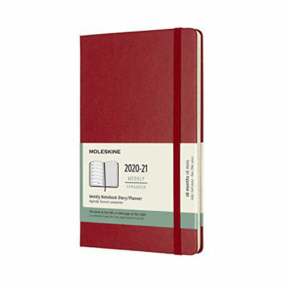 Picture of Moleskine 18 Month 2020-2021 Weekly Planner, Hard Cover, Large (5" x 8.25") Red