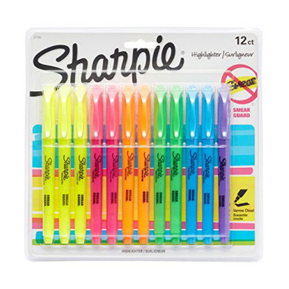 Picture of Sharpie 27145 Pocket Highlighters, Chisel Tip, Assorted Colors, 12-Count