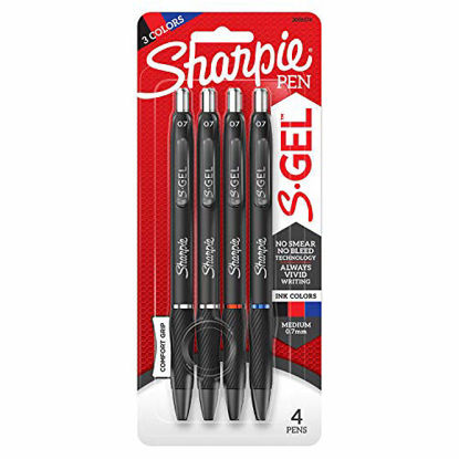 Picture of Sharpie S-Gel, Gel Pens, Medium Point (0.7mm), Assorted Colors, 4 Count