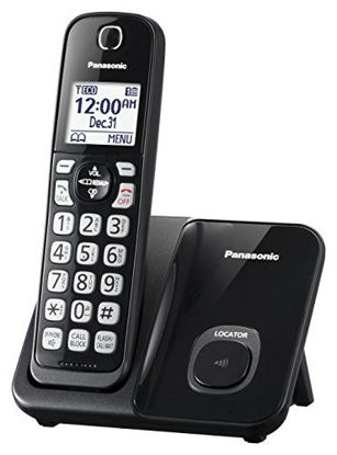 Picture of Panasonic Expandable Cordless Phone System with Call Block and High Contrast Displays and Keypads - 1 Cordless Handset - KX-TGD510B (Black)