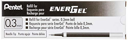 Picture of Pentel Refill Ink for EnerGel RTX Retractable Liquid Gel Pen Extra Fine Line Needle Tip, 12 Pack, 0.3mm, Black (LRN3-A)