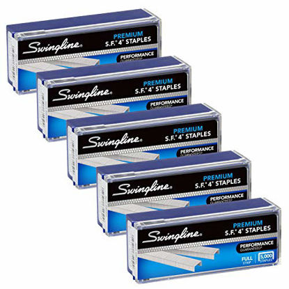 Picture of Swingline Staples, S.F. 4, Premium, 1/4" Length, 210/Strip, 5000/Box, 5 Pack (35481)