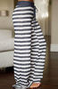 Picture of AMiERY Women's Summer Striped Pjs Pregnancy Pant Comfy Stretch High Waist Wide Leg Lounge Palazzo Pajamas Pants (XL, Grey Striped)