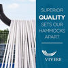 Picture of Vivere Double Cotton Hammock with Space Saving Steel Stand, Salsa (450 lb Capacity - Premium Carry Bag Included)