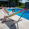 Picture of Vivere Double Cotton Hammock with Space Saving Steel Stand, Salsa (450 lb Capacity - Premium Carry Bag Included)