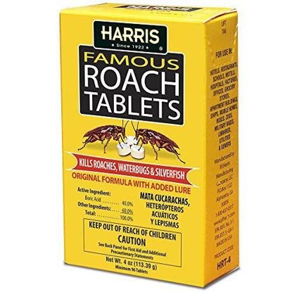 Picture of Harris Roach Tablets, Boric Acid Roach Killer with Lure (4oz, 96 Tablets)