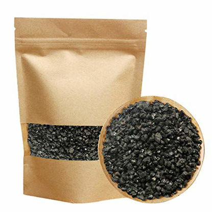 Picture of 2.2 lb Black Lava Pebble Vase Filler Pebbles Stones Crafting Floral Arranging Home Décor Decorative Colored Crushed Stones Special Black Aquarium Gravel for Freshwater Aquariums