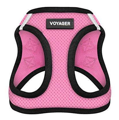 Picture of Voyager Step-in Air Dog Harness - All Weather Mesh, Step in Vest Harness for Small and Medium Dogs by Best Pet Supplies, Pink Base, XL (Chest: 21 - 23") (207-PKB-XL)