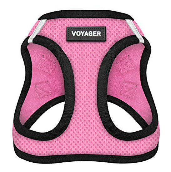 Picture of Voyager Step-in Air Dog Harness - All Weather Mesh, Step in Vest Harness for Small and Medium Dogs by Best Pet Supplies, Pink Base, XL (Chest: 21 - 23") (207-PKB-XL)