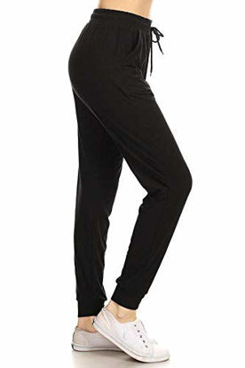 Picture of JGAX128-BLACK-1XL Solid Jogger Track Pants w/Pocket, 1X