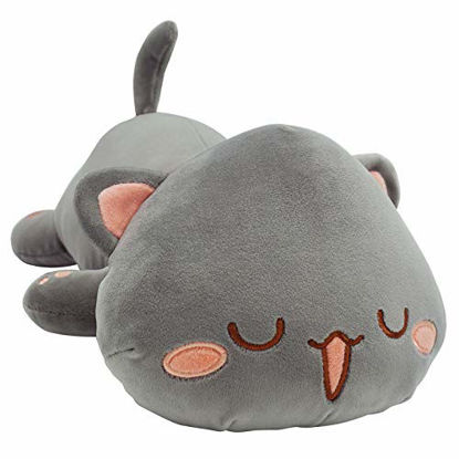 Picture of Cute Kitten Plush Toy Stuffed Animal Pet Kitty Soft Anime Cat Plush Pillow for Kids (Gray B, 20")
