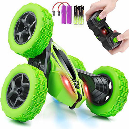 Picture of Remote Control Car, ORRENTE RC Cars Stunt Car Toy, 4WD 2.4Ghz Double Sided 360° Rotating RC Car with Headlights, Kids Xmas Toy Cars for Boys/Girls