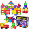 Picture of Desire Deluxe Magnetic Tiles Blocks Building Set for Kids - Learning Educational Toys for Boys Girls for Age 3 - 8 Year-Old - Birthday Present Gift (57PC)