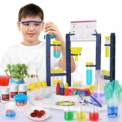 Picture of SNAEN Super Lab Science Kit with 30 Magic Scientific Experiments,STEM Education Toys for Kids Ages 3+,Build A Chemistry Station, Homeschool, Deluxe 110 Piece Set
