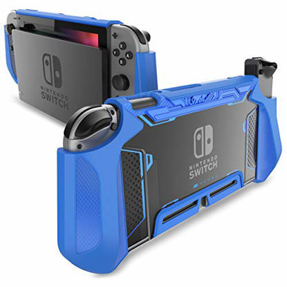 Picture of Mumba Dockable Case for Nintendo Switch, [Blade Series] TPU Grip Protective Cover Case Compatible with Nintendo Switch Console and Joy-Con Controller (Navy)