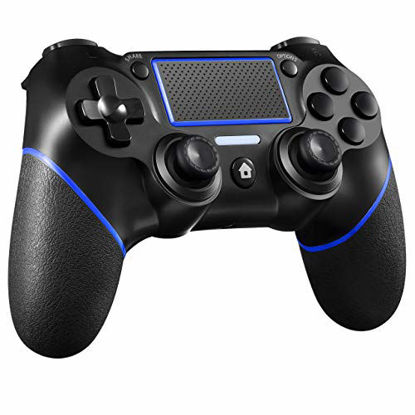 Picture of ORDA Gaming Controller Wireless Gamepad Compatible with PS4/Pro/Slim/PC and Laptop with Motion Motors and Audio Function, Mini LED Indicator, USB Cable and Anti-Slip - Blue