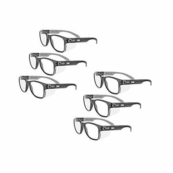 Picture of Magid Glove & Safety Y50BKAFC-6 Classic Black Safety Glasses | Iconic Design Series Y50BKAFC with Side Shields and Cloth Case - UV Protection, Anti Fog Coating, Clear Lens (6 Pair)