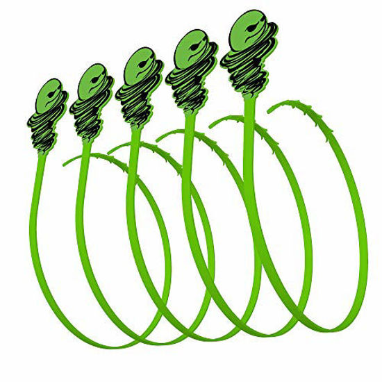 Picture of Green Gobbler Hair Grabber Drain Tool | Hair Clog Remover | Drain Opener for Sinks, Tubs & Showers - Pack of 5