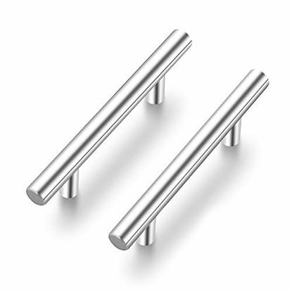 Picture of 45 Pack | 5'' Cabinet Pulls Brushed Nickel Stainless Steel Kitchen Cupboard Handles Cabinet Handles 5Length, 3 Hole Center