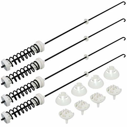 Picture of W10780048 Washer Suspension Rod Kit by Beaquicy - Replacement for Whirlpool Kenmore Washing Machine - Package Includes 4 Suspension Rods and Ball Cups