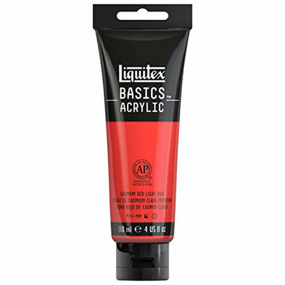 Picture of Liquitex Basics, 4-oz Tube, Cadmium Red Light Hue Acrylic Paint, Fl