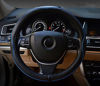 Picture of Valleycomfy Universal 15 inch Auto Car Steering Wheel Cover with Black Genuine Leather add Blue Lines for Escape Fusion Focus Corolla Prius Rav4 Tacoma Camry,etc.