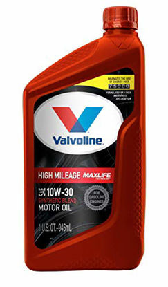 Picture of Valvoline High Mileage with MaxLife Technology SAE 10W-30 Synthetic Blend Motor Oil 1 QT