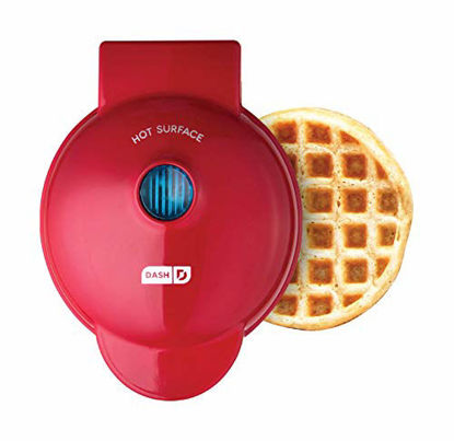 Picture of Dash DMW001RD Machine for Individual, Paninis, Hash Browns, & other Mini waffle maker, 4 inch, Red