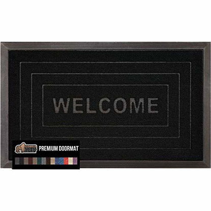 Picture of Gorilla Grip Original Durable Natural Rubber Door Mat, 29x17, Heavy Duty Doormat, Indoor Outdoor, Waterproof, Easy Clean, Low-Profile Rugs for Entry, Patio, High Traffic Areas, Moss Vine Leaves