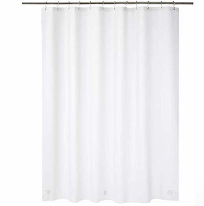 Picture of AmazerBath Plastic Shower Curtain, 72 x 78 Inches EVA 8G Shower Curtain with Heavy Duty Clear Stones and Grommet Holes, Waterproof Thick Bathroom Plastic Shower Curtains-Frosted