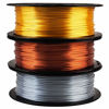 Picture of Shiny Silk Gold Silver Copper PLA Filament Bundle, 1.75mm 3D Printer Filament, Each Spool 0.5kg, 3 Spools Pack, with One 3D Printer Remove or Stick Tool MIKA3D